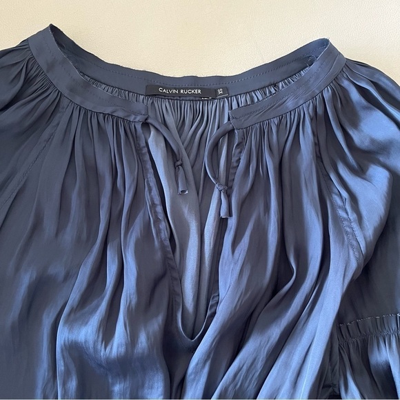 CALVIN Rucker Say My Name Top Silk Blouse - Picture 3 of 6